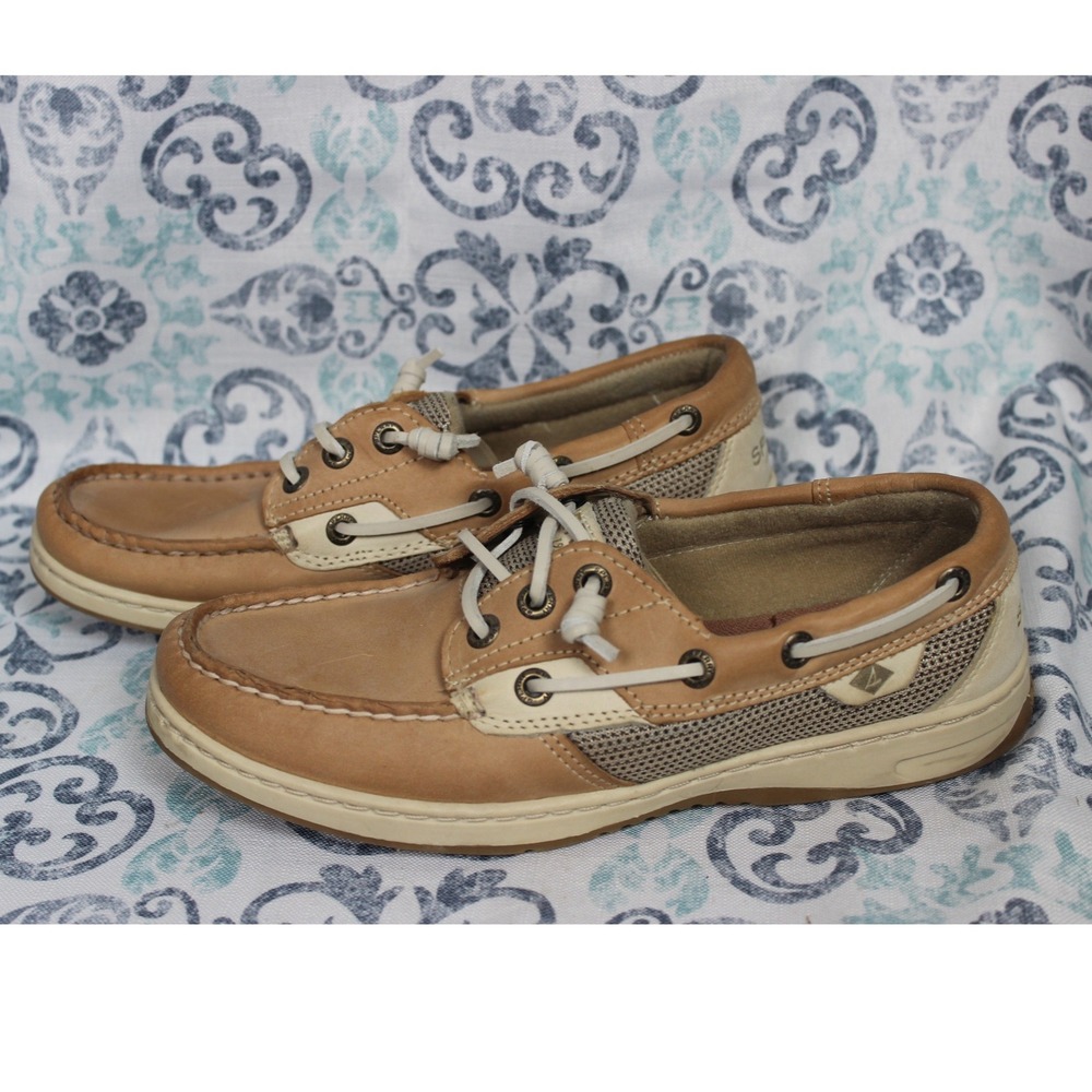Sperry Top Sider‎ Women STS97405 Tan Leather Boat Shoes Size 6M